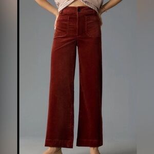 Anthropologie The Colette Rusty Cinnamon Corduroy Wide-Leg Pants